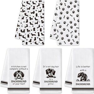 5 Cute Dachshund Cleaning Dishcloth Towels for your Kitchen